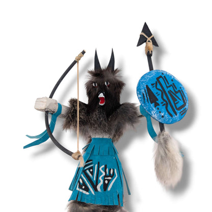 10 Inch Black Wolf Kachina Doll