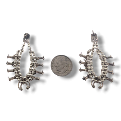 Navajo Mini Squash Blossom Post Earrings by Larry Curley