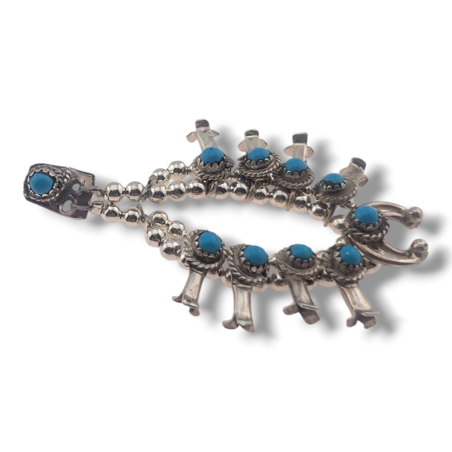 Navajo Mini Squash Blossom Post Earrings by Larry Curley