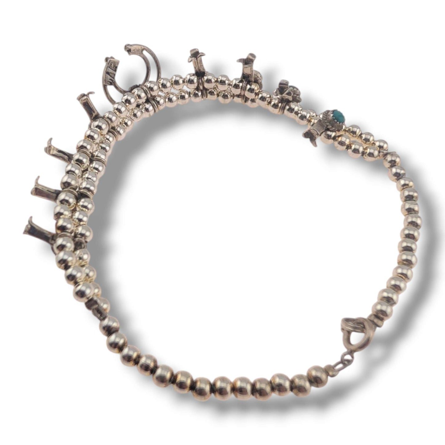 Navajo Baby Squash Blossom Bracelet by Larry Curley