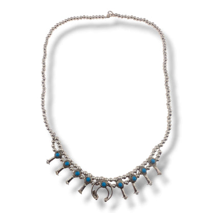 Navajo Mini Squash Blossom Necklace by Larry Curley