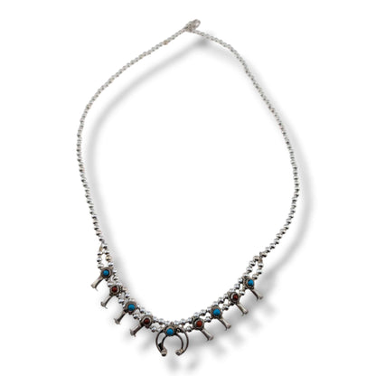 Navajo Mini Squash Blossom Necklace by Larry Curley