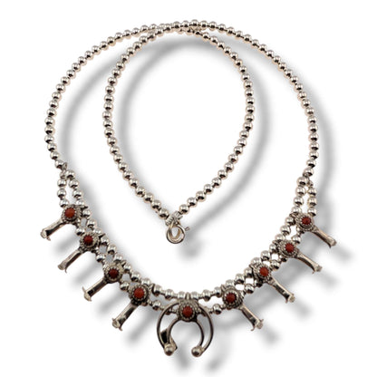 Navajo Mini Squash Blossom Necklace by Larry Curley