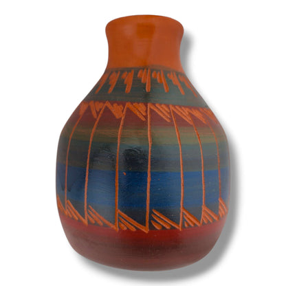Navajo Hand-Etched Pottery Tall Ovoid Vase by Ben Billy