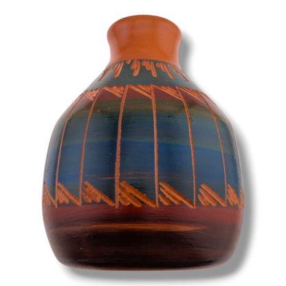 Navajo Hand-Etched Pottery Tall Ovoid Vase by Ben Billy
