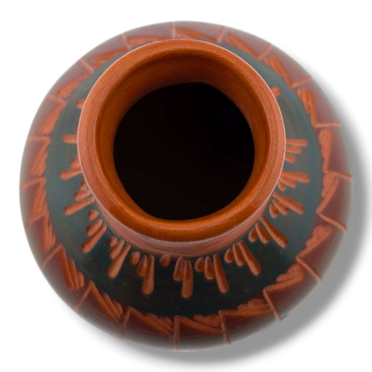 Navajo Hand-Etched Pottery Tall Ovoid Vase by Ben Billy