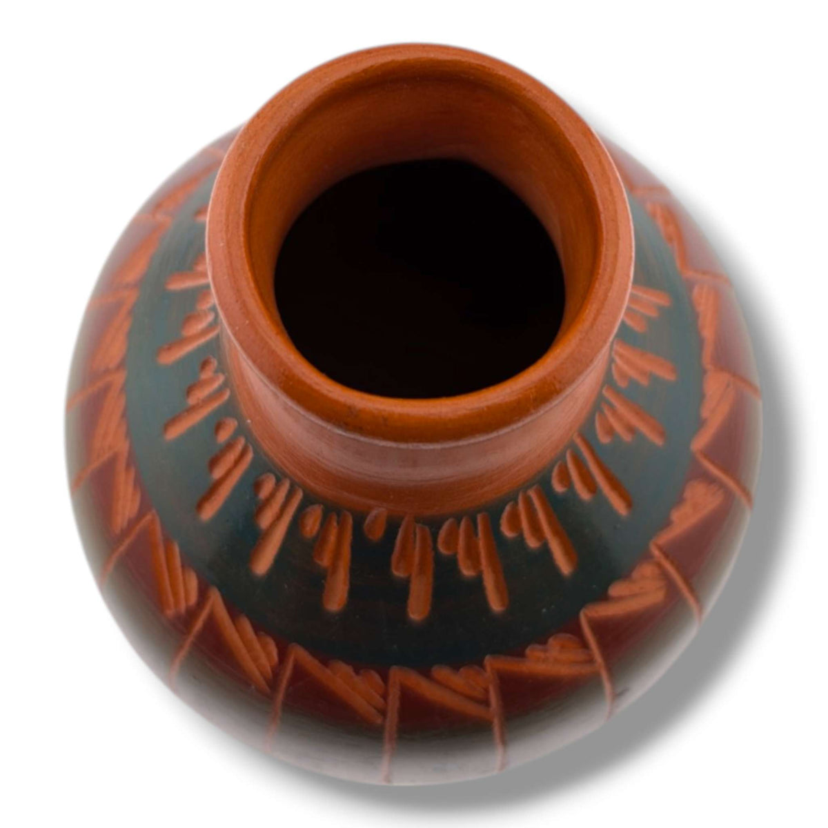 Navajo Hand-Etched Pottery Tall Ovoid Vase by Ben Billy