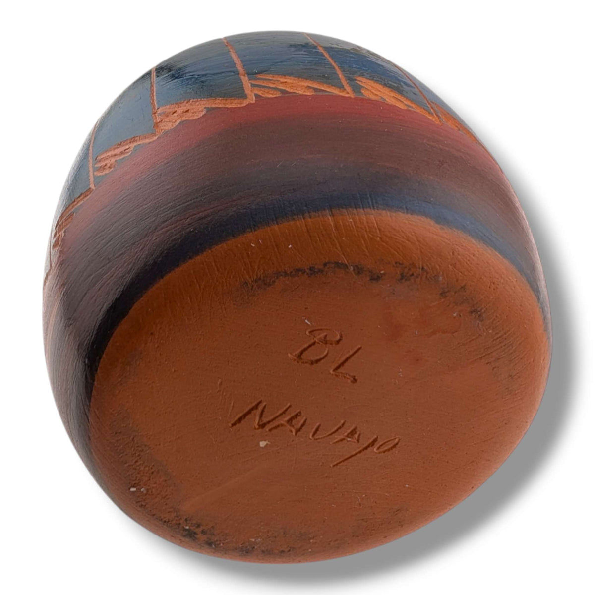 Navajo Hand-Etched Pottery Tall Ovoid Vase by Ben Billy