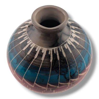 Navajo Hand-Etched Horsehair Seed Pot by Ben Billy