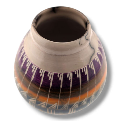 Navajo Hand-Etched Horsehair Vase by Ben Billy