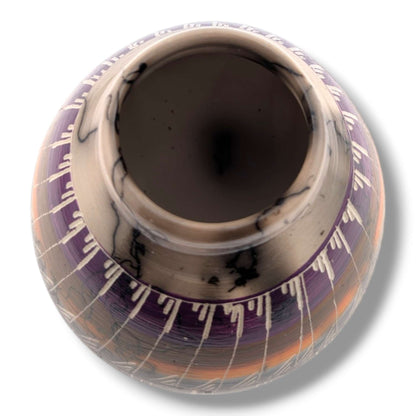 Navajo Hand-Etched Horsehair Vase by Ben Billy