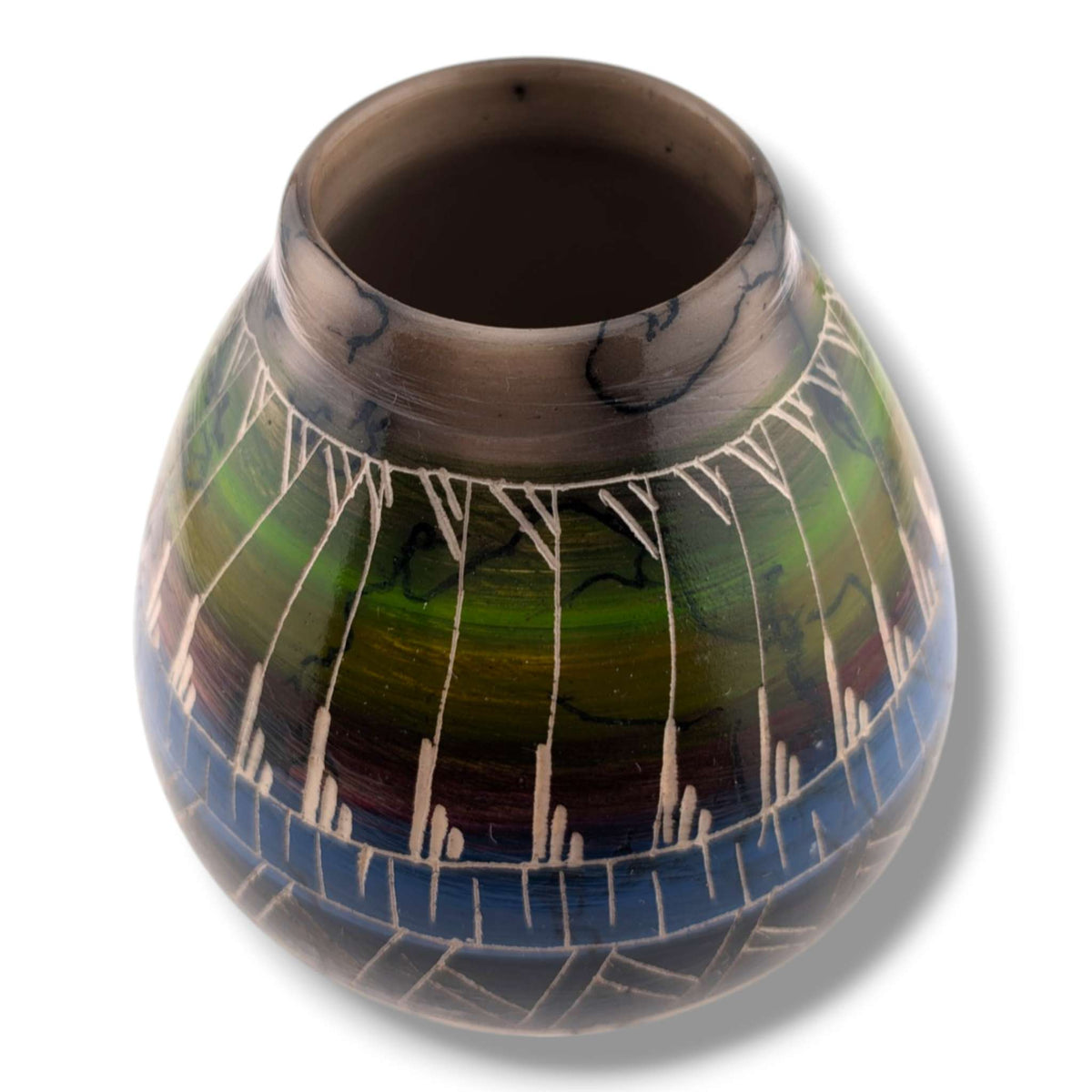 Navajo Hand-Etched Horsehair Vase by Ben Billy (As-Is)
