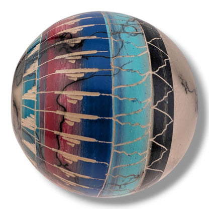 Navajo Hand-Etched Horsehair Round Seed Pot by Ben Billy