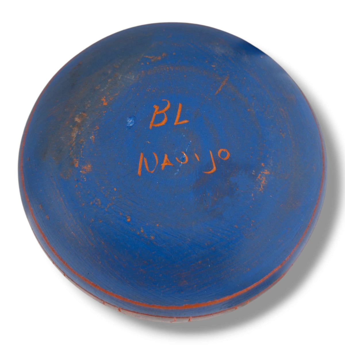Navajo Hand-Etched Blue Seed Pot by Ben Billy