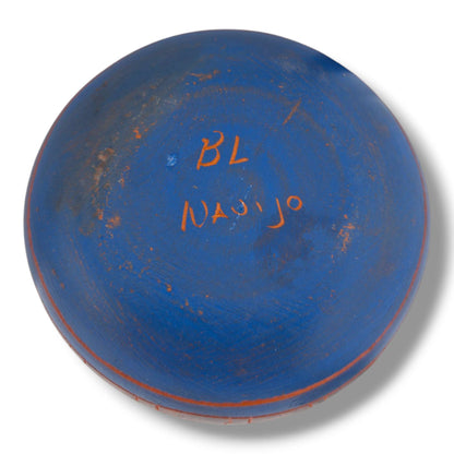Navajo Hand-Etched Blue Seed Pot by Ben Billy