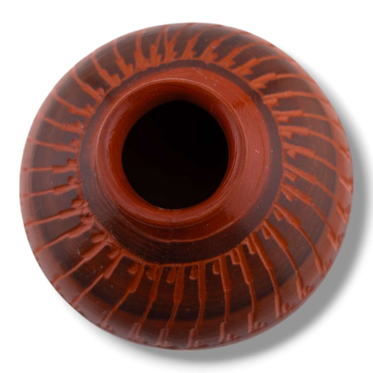 Navajo Hand-Etched Terracotta Seed Pot by Ben Billy