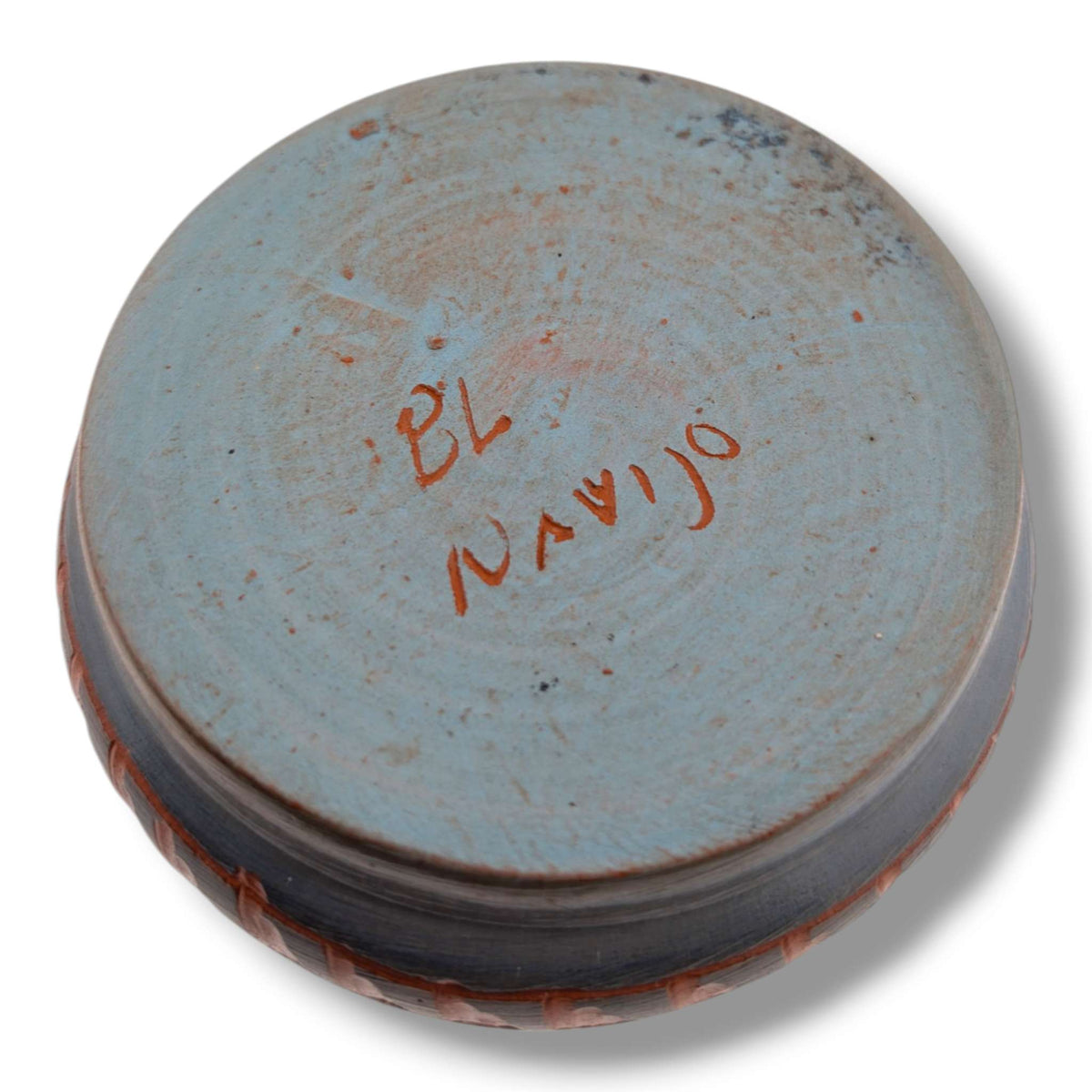 Navajo Hand-Etched Blue Gradient Vase by Ben Billy