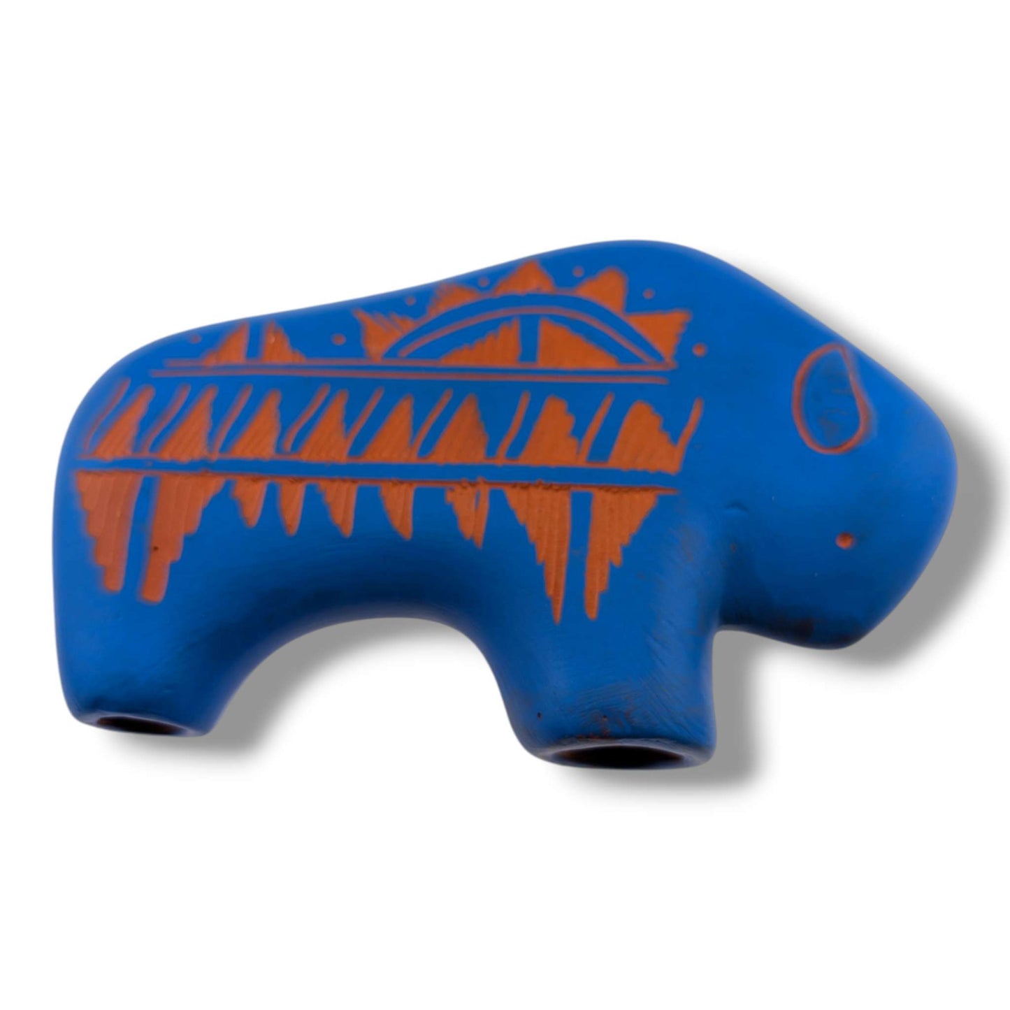 Navajo Hand-Etched Buffalo Sculpture by Ben Billy
