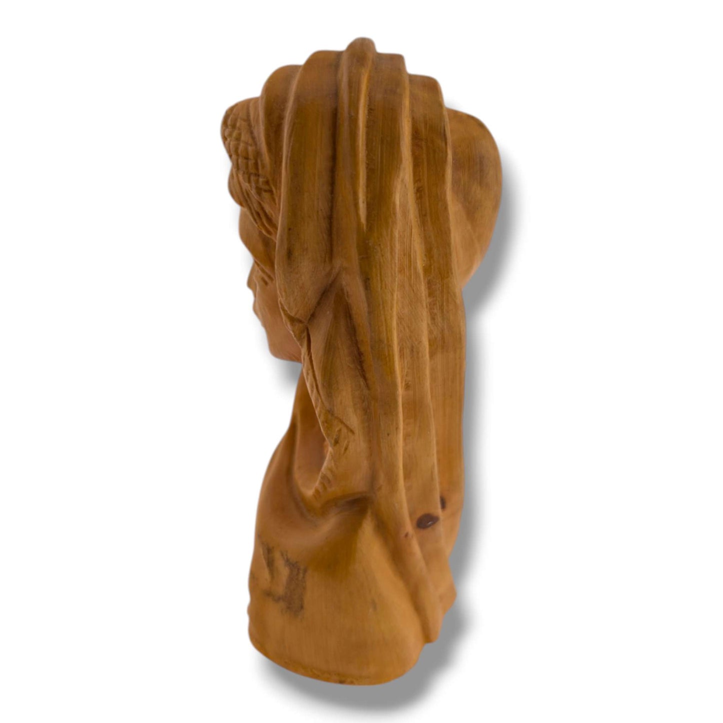 Hand-Carved Olive Wood Virgin Mary Sculpture
