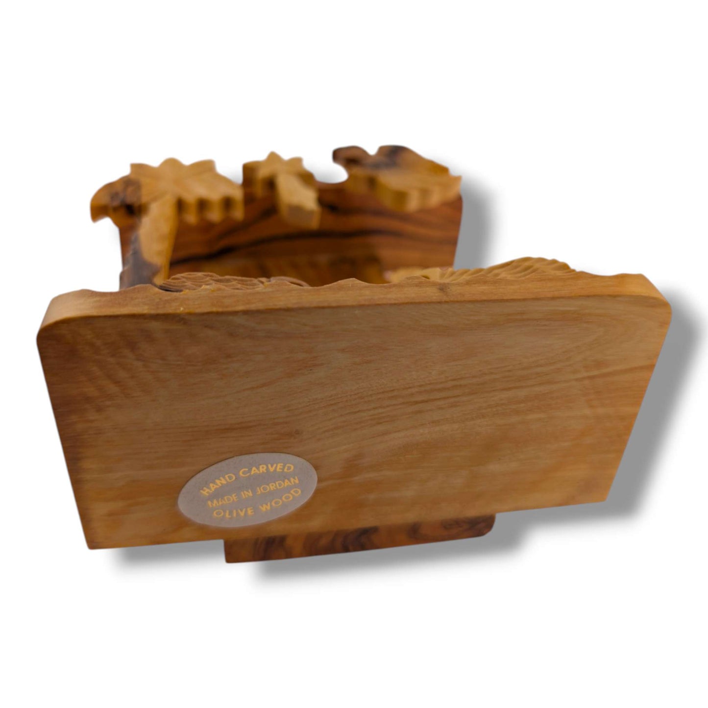 Hand-Carved Olive Wood Nativity Scene Sculpture