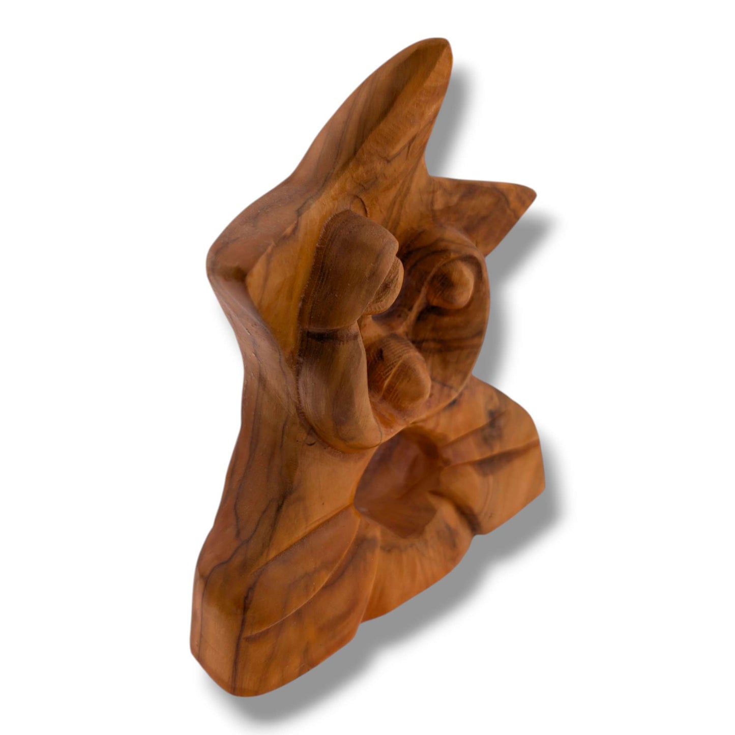 Hand-Carved Olive Wood Holy Family Grotto Sculpture