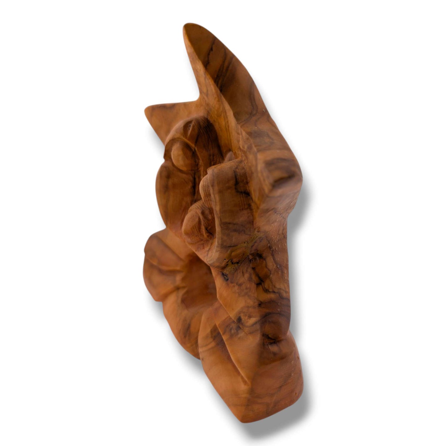 Hand-Carved Olive Wood Holy Family Grotto Sculpture