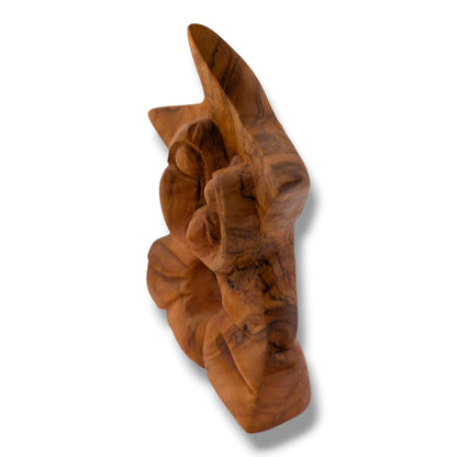Hand-Carved Olive Wood Holy Family Grotto Sculpture