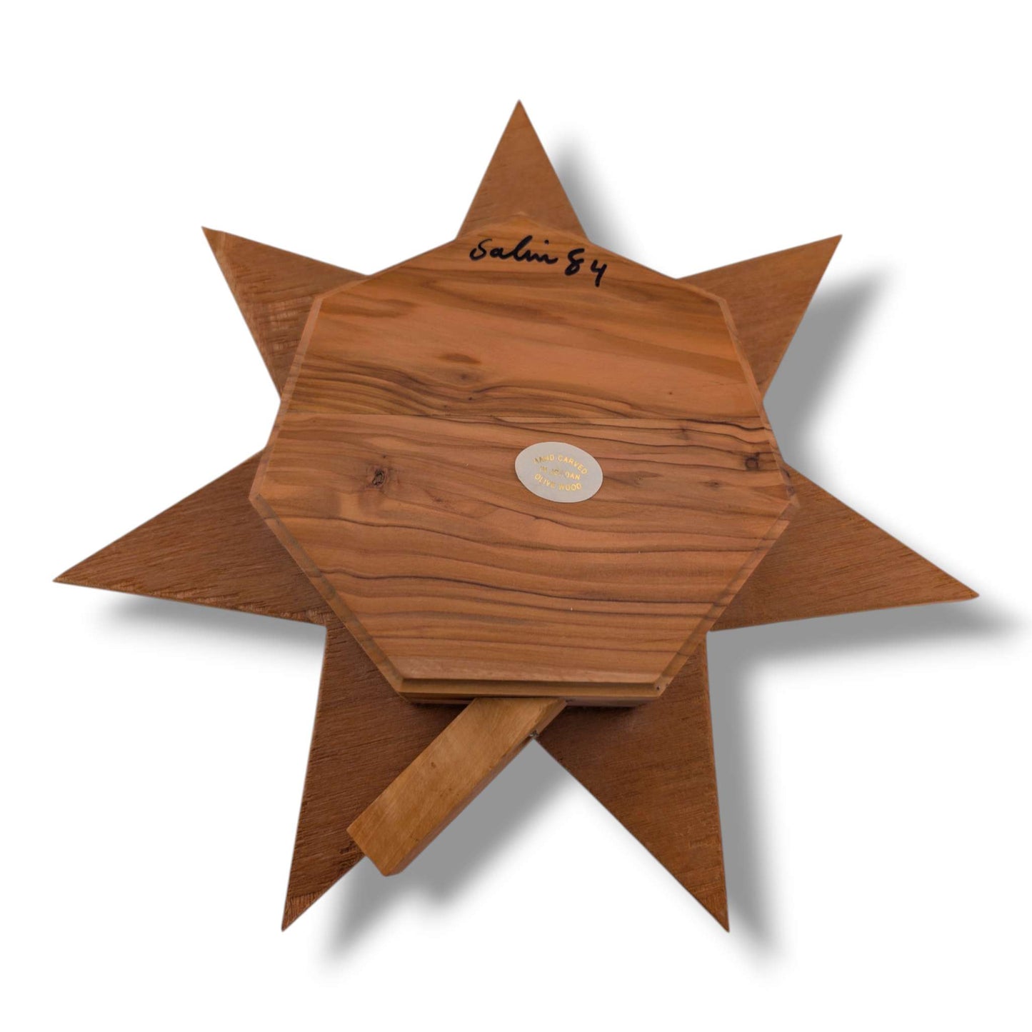 Hand-Carved Olive Wood Eight-Pointed Star Nativity Scene by Salim