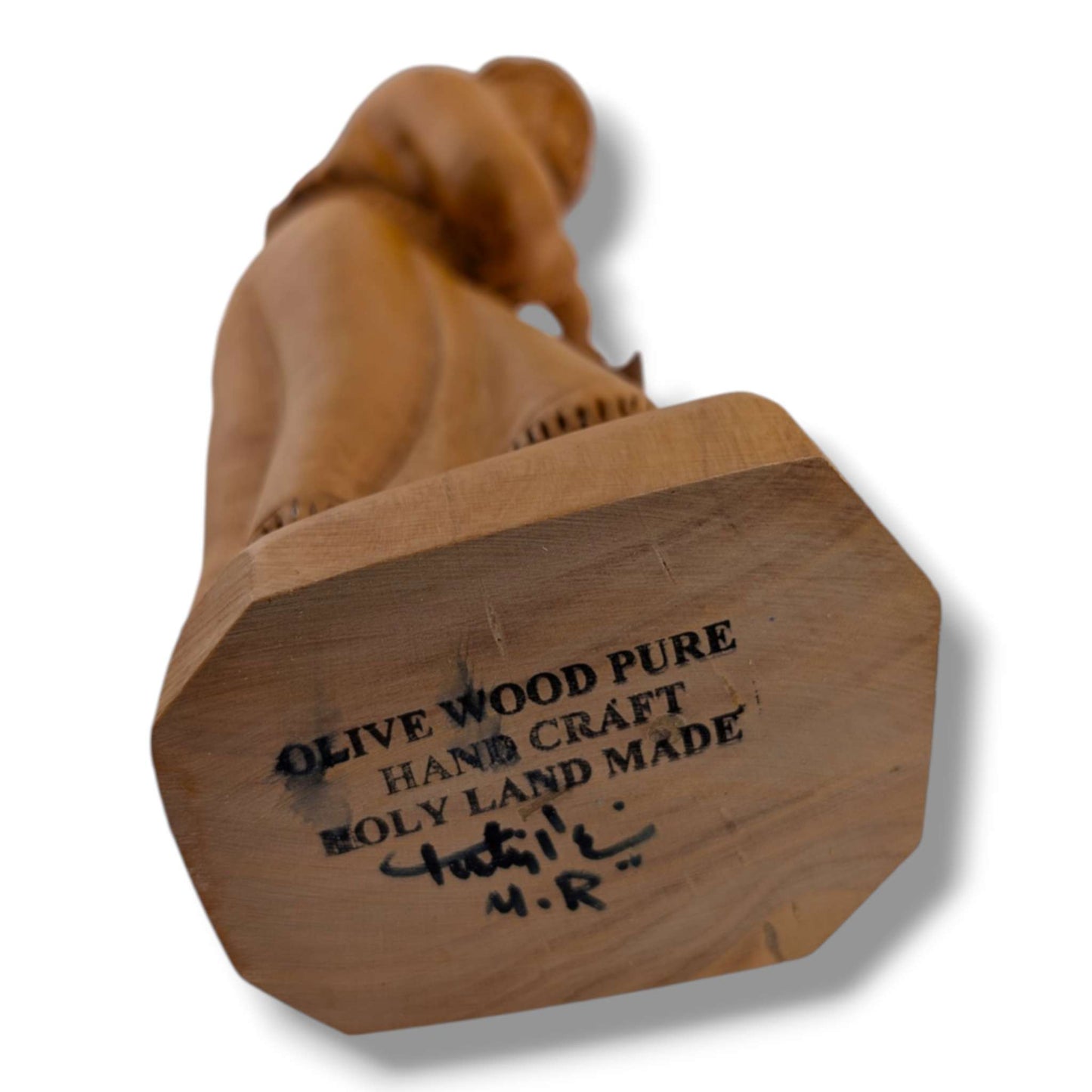 Hand-Carved Olive Wood Sculpture of Jesus Carrying the Crucifix