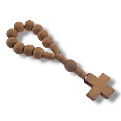 Hand-Carved Olive Wood Finger Rosary