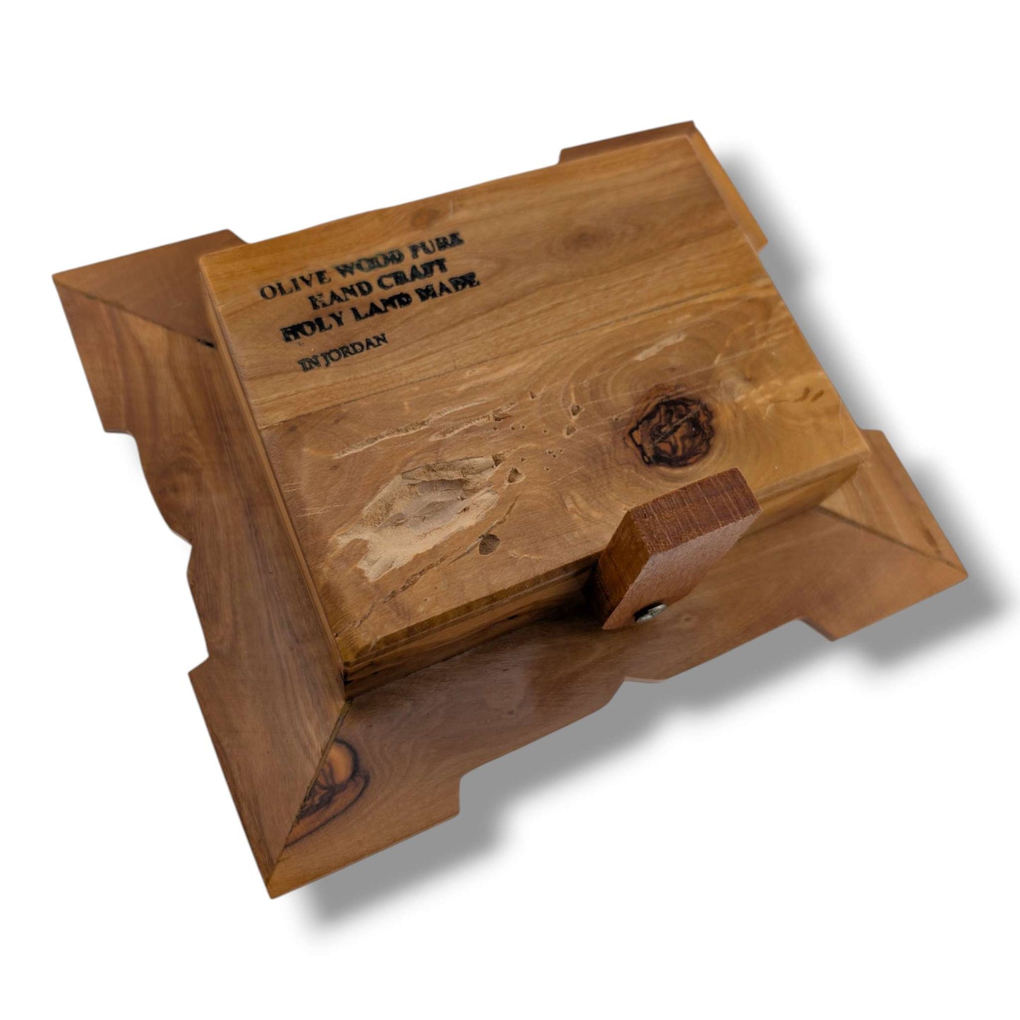 Hand-Carved Olive Wood Rectangular Nativity Grotto