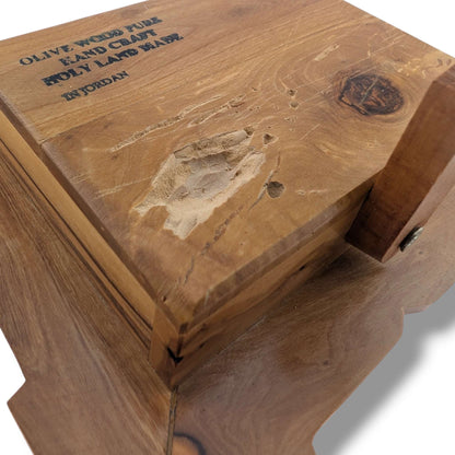 Hand-Carved Olive Wood Rectangular Nativity Grotto