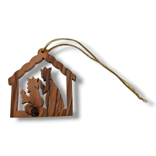 Hand-Carved Olive Wood Dove of Peace Ornament