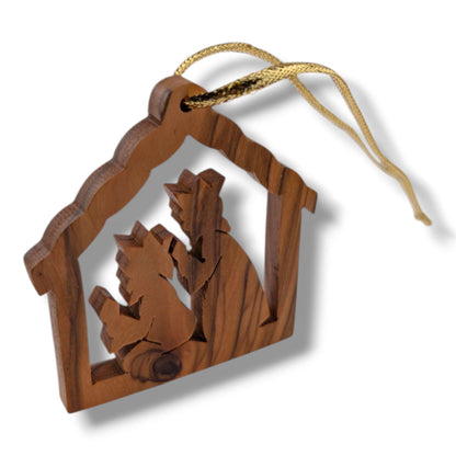 Hand-Carved Olive Wood Dove of Peace Ornament