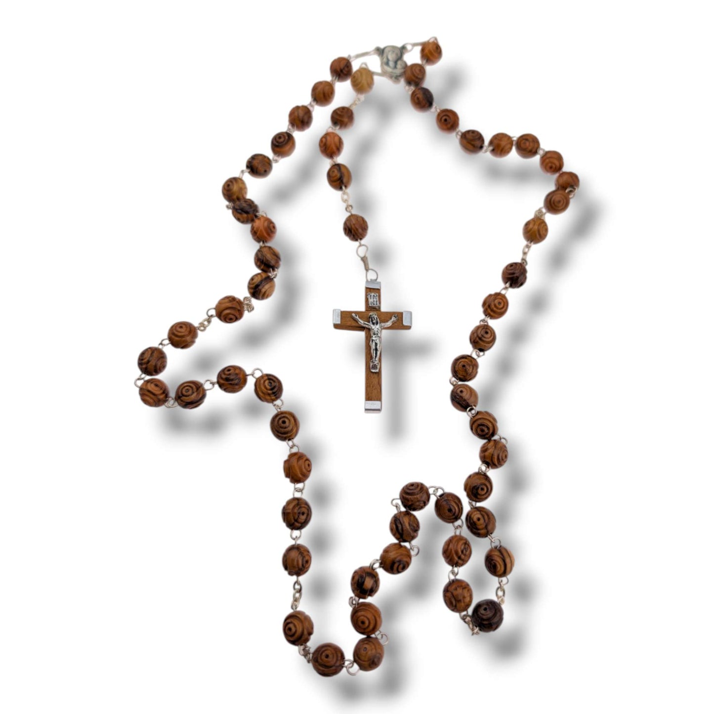 Hand-Carved Olive Wood Five-Decade Rosary