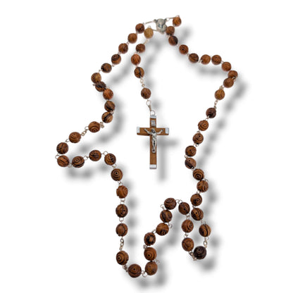 Hand-Carved Olive Wood Five-Decade Rosary