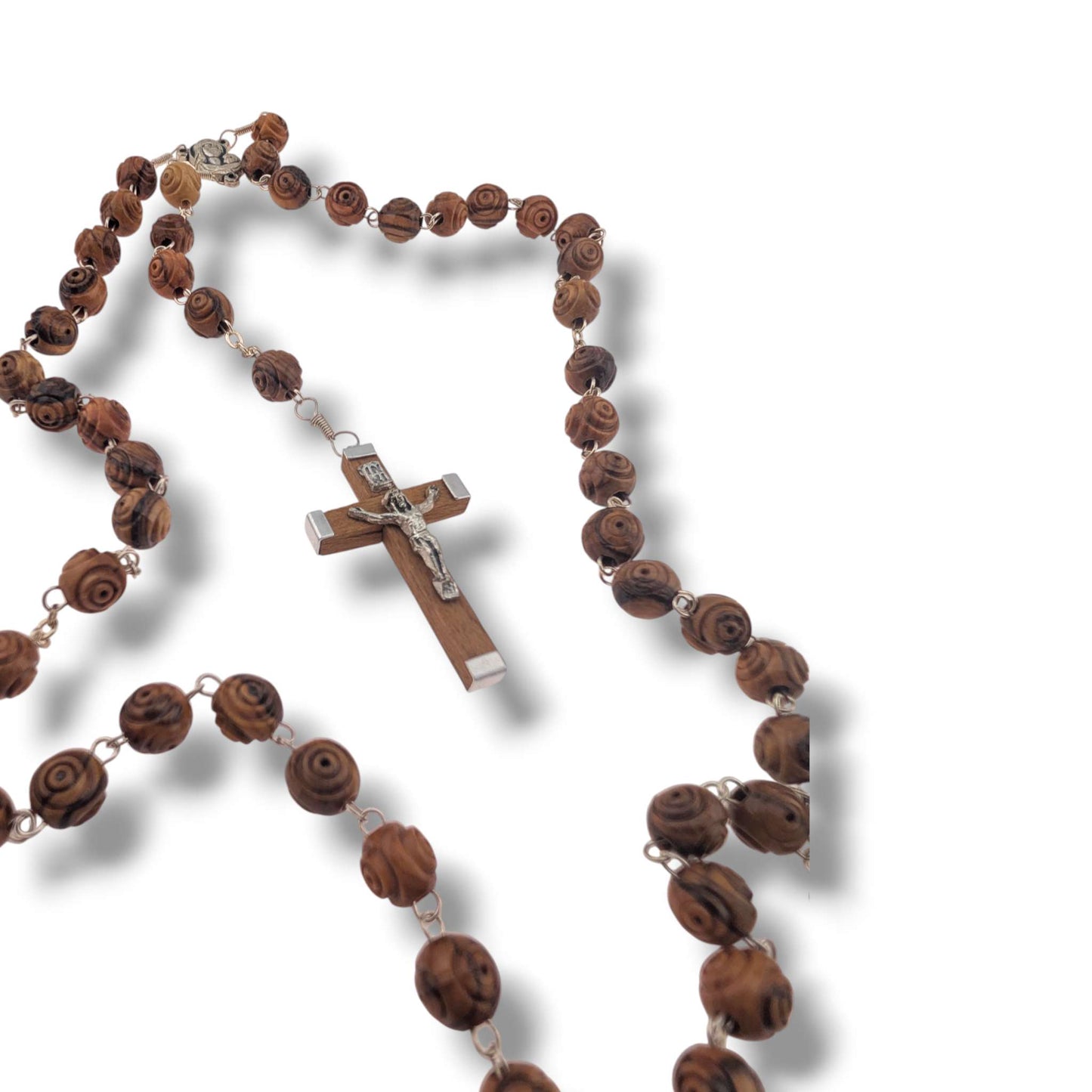 Hand-Carved Olive Wood Five-Decade Rosary