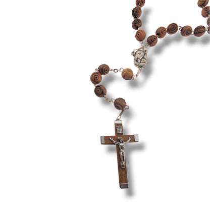 Hand-Carved Olive Wood Five-Decade Rosary