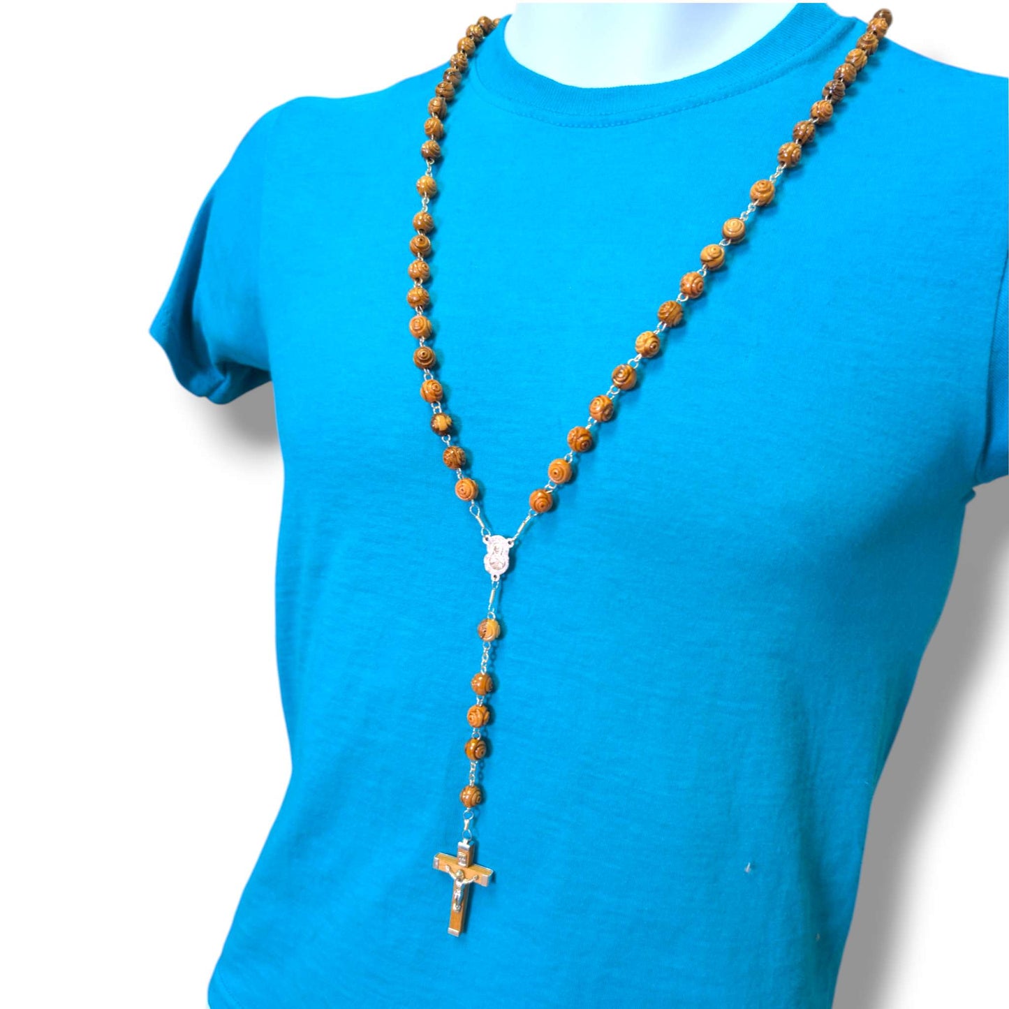 Hand-Carved Olive Wood Five-Decade Rosary