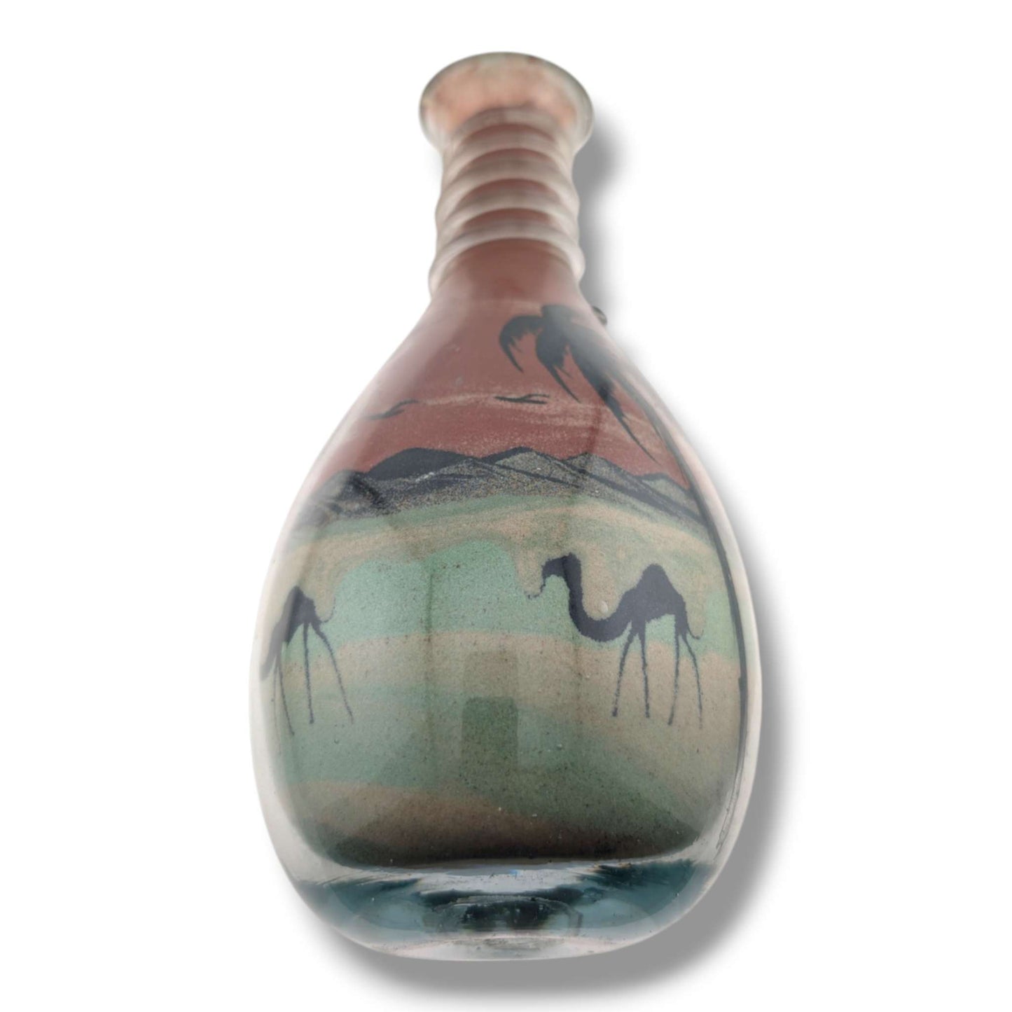 Large Vintage Jordanian Sand Art Bottle
