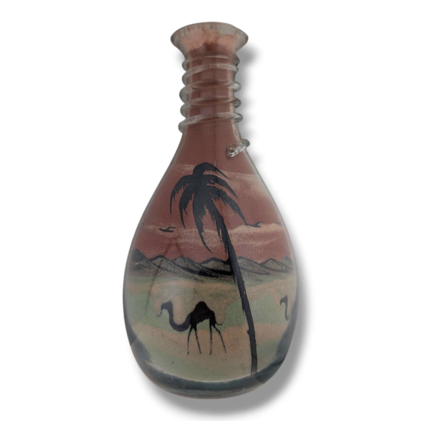 Large Vintage Jordanian Sand Art Bottle