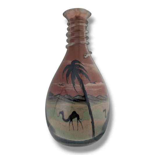 Large Vintage Jordanian Sand Art Bottle