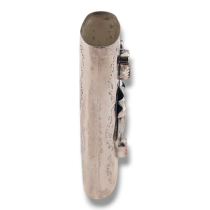Navajo Sterling Silver Mini Bic Lighter Case with Red Coral