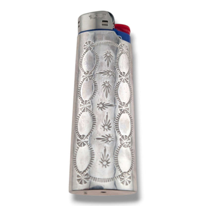Sterling Silver Large Bic Lighter Case with Turquoise