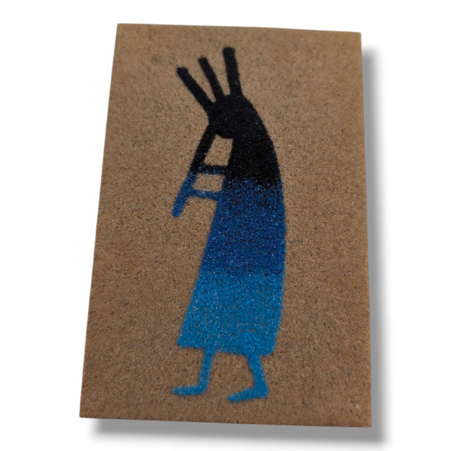 Kokopelli Ombre Navajo Sand Painting Magnet by Molly Goldtooth