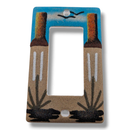 Desert Mesa Landscape Navajo Sand Painting Light Switch Cover by Molly Goldtooth