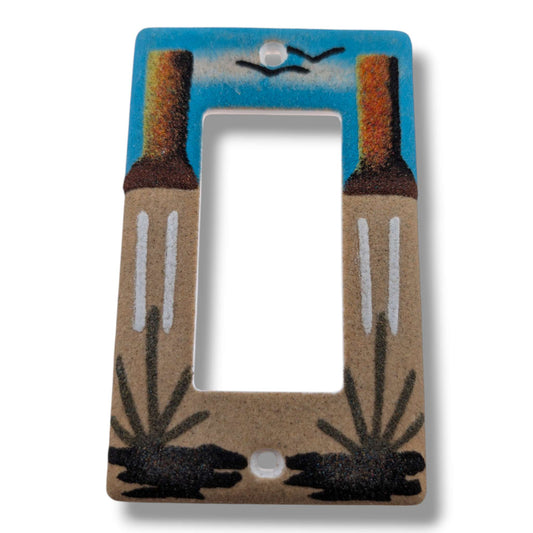 Desert Mesa Landscape Navajo Sand Painting Light Switch Cover by Molly Goldtooth