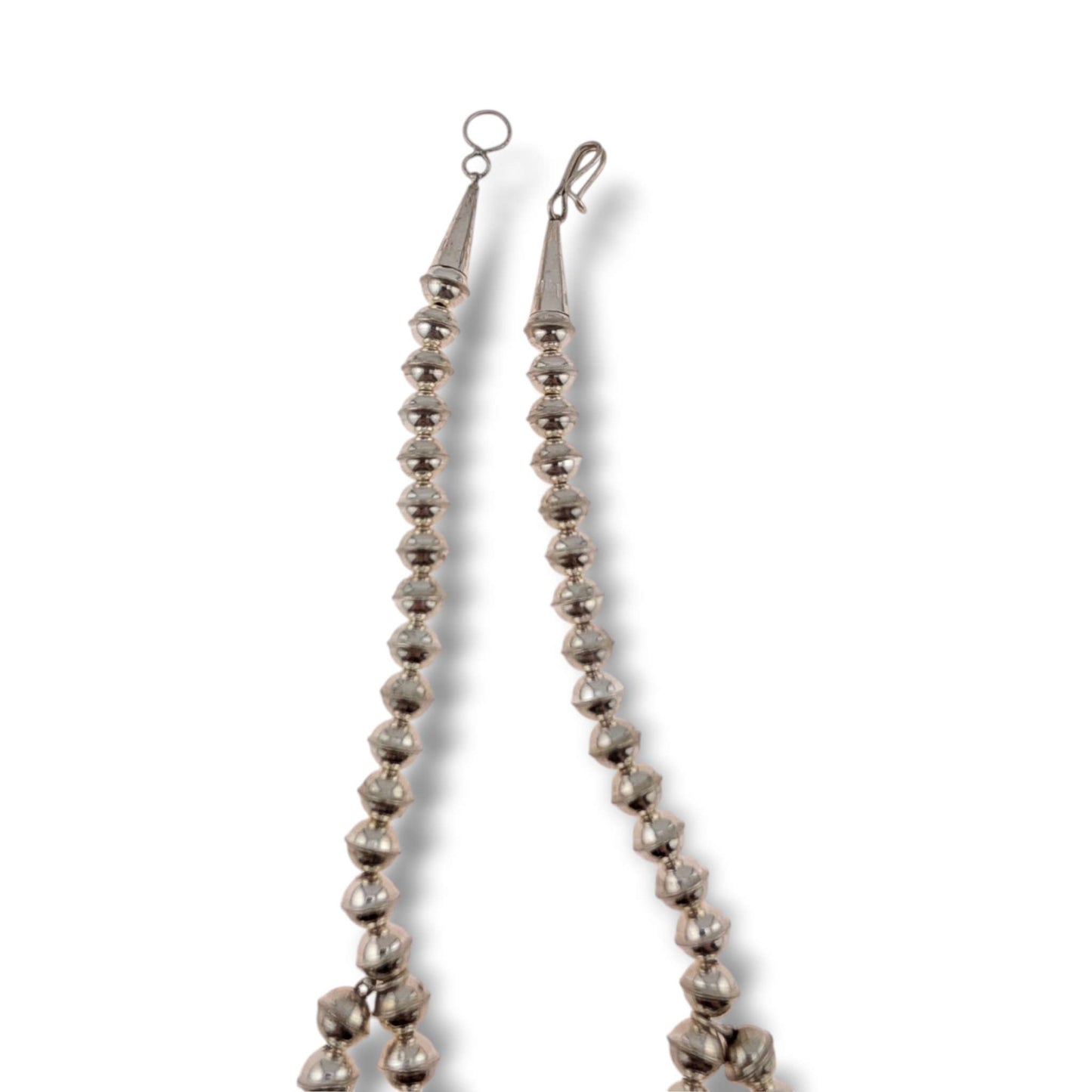 Navajo Sterling Silver Red Coral Squash Blossom Necklace and Earring Set
