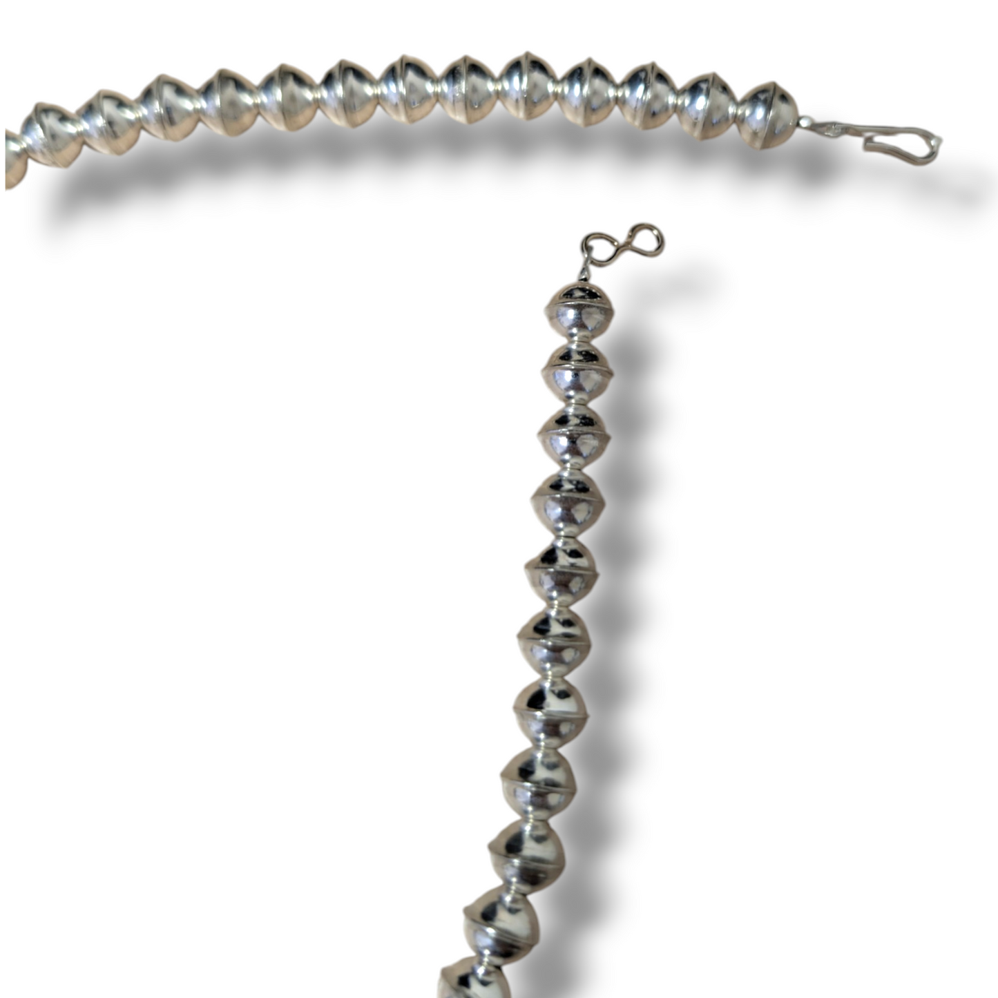 Navajo Sterling Silver White Buffalo Stone Squash Blossom Necklace and Earring Set