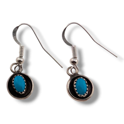 Navajo Sterling Silver Turquoise Squash Blossom Necklace and Earring Set by Phil Garcia